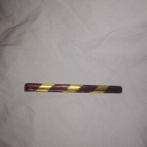 Vintage Goody Barrette Tortoise Color  Striped Stainless Steel 3" Hair Clip